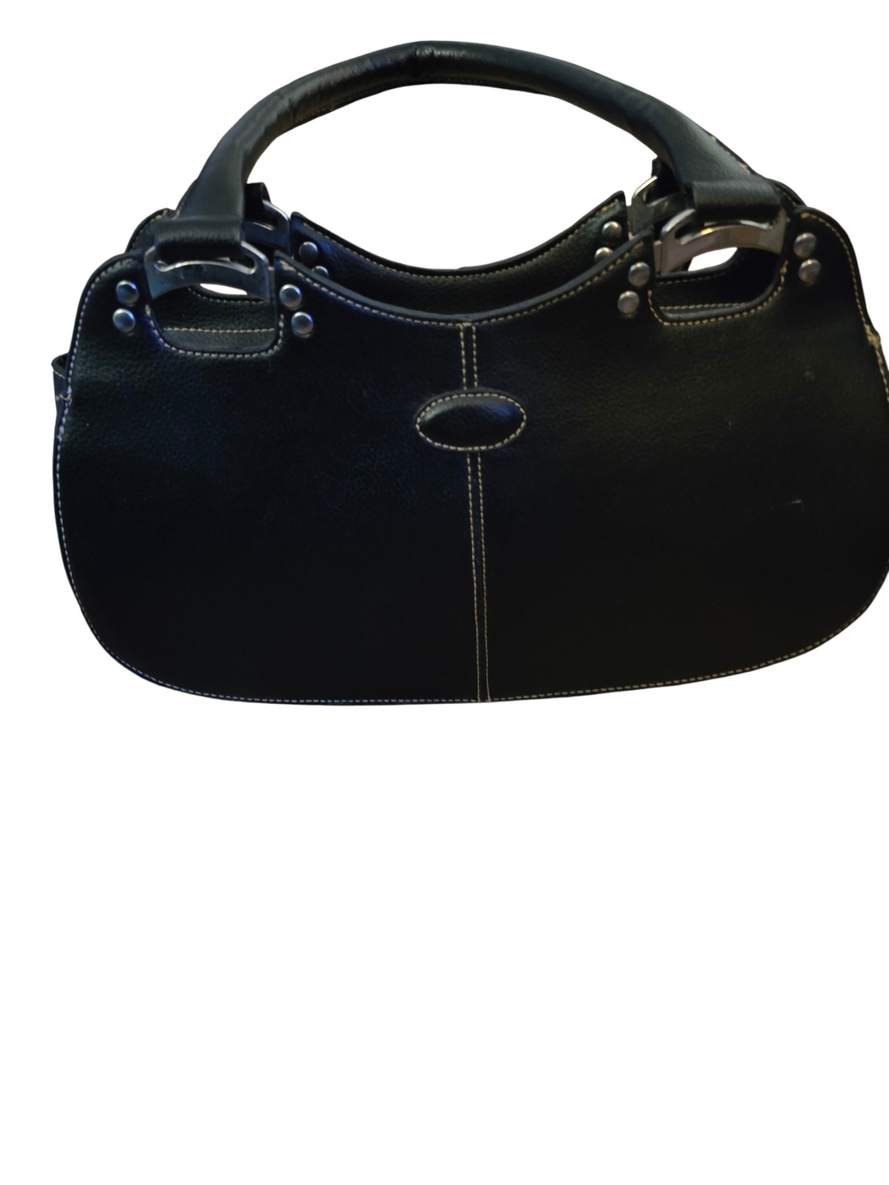 Classic Black Women's Leather Structured Handbag